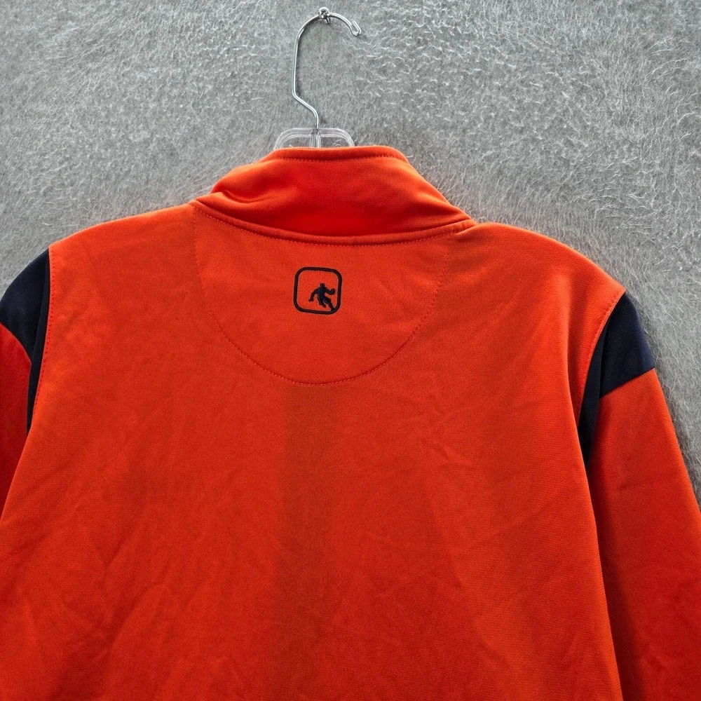 AND1 Men‎ Track Jacket Large Orange Full Zip Logo Mock Neck Pockets Long Sleeve